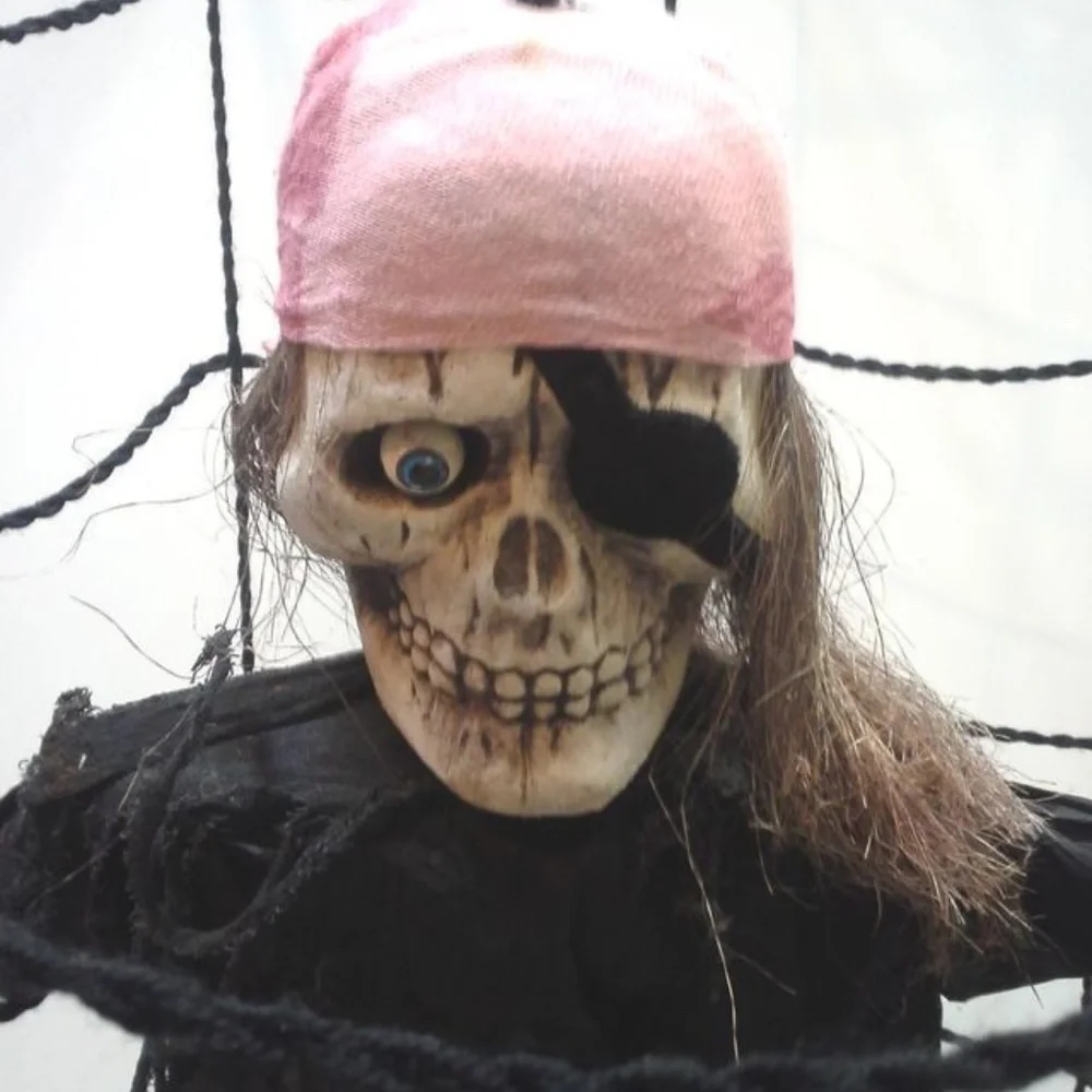 Vintage Halloween Pirate, Hanging Cage Party Yard Porch Prop 36H x 24D